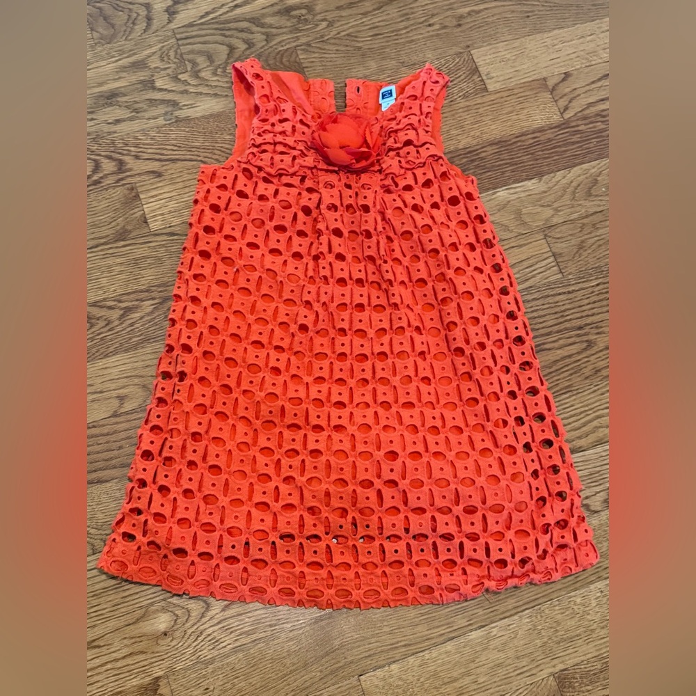 Janie and Jack Vibrant Orange Eyelet Dress
